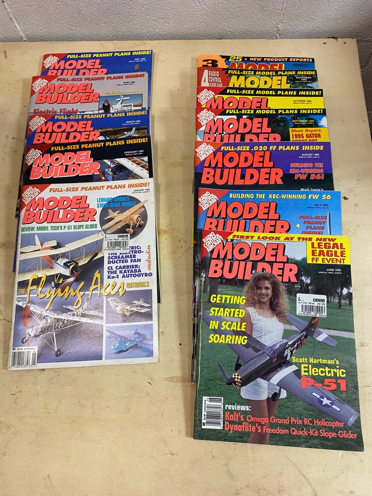 Lotto di riviste di modellismo aereo "Model Builder" (90 pezzi) in lingua inglese - 1998-1995 #1.1