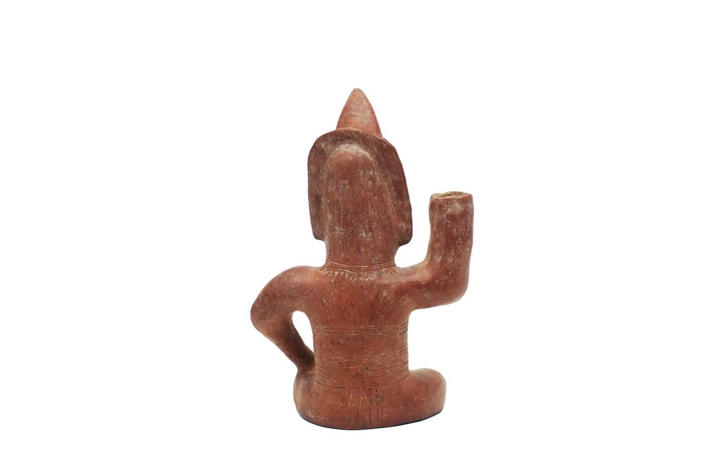 Colima Terre cuite Une figurine en céramique fine d'un chaman assis - 200 avant notre ère - 300 après JC - 26.5 cm #3.1