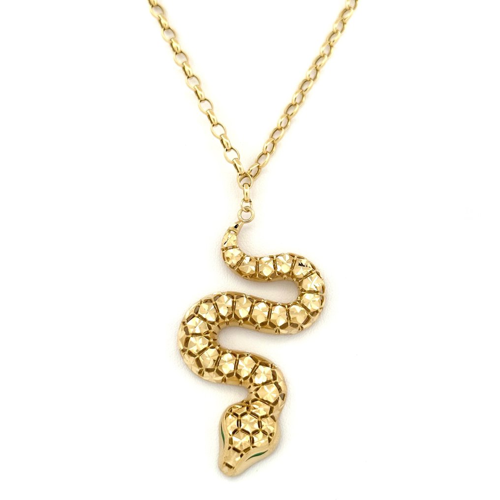 Collana Serpente - 10.5 g - 45 cm - 18 Kt - Halskette mit Anhänger - 18 kt Gelbgold #1.1