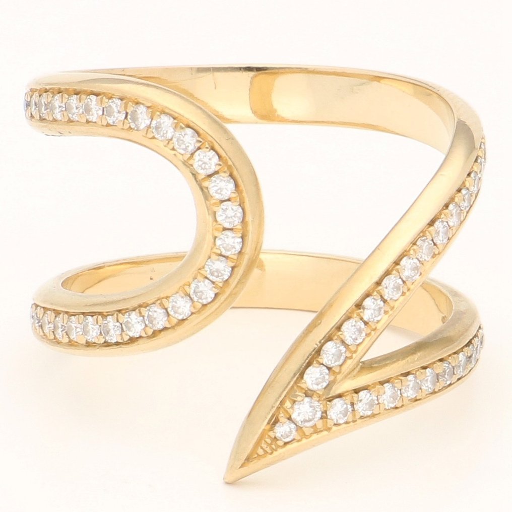 Gyűrű - 18 kt. Sárga arany -  0.30 tw. Gyémánt  (Természetes)  #1.1