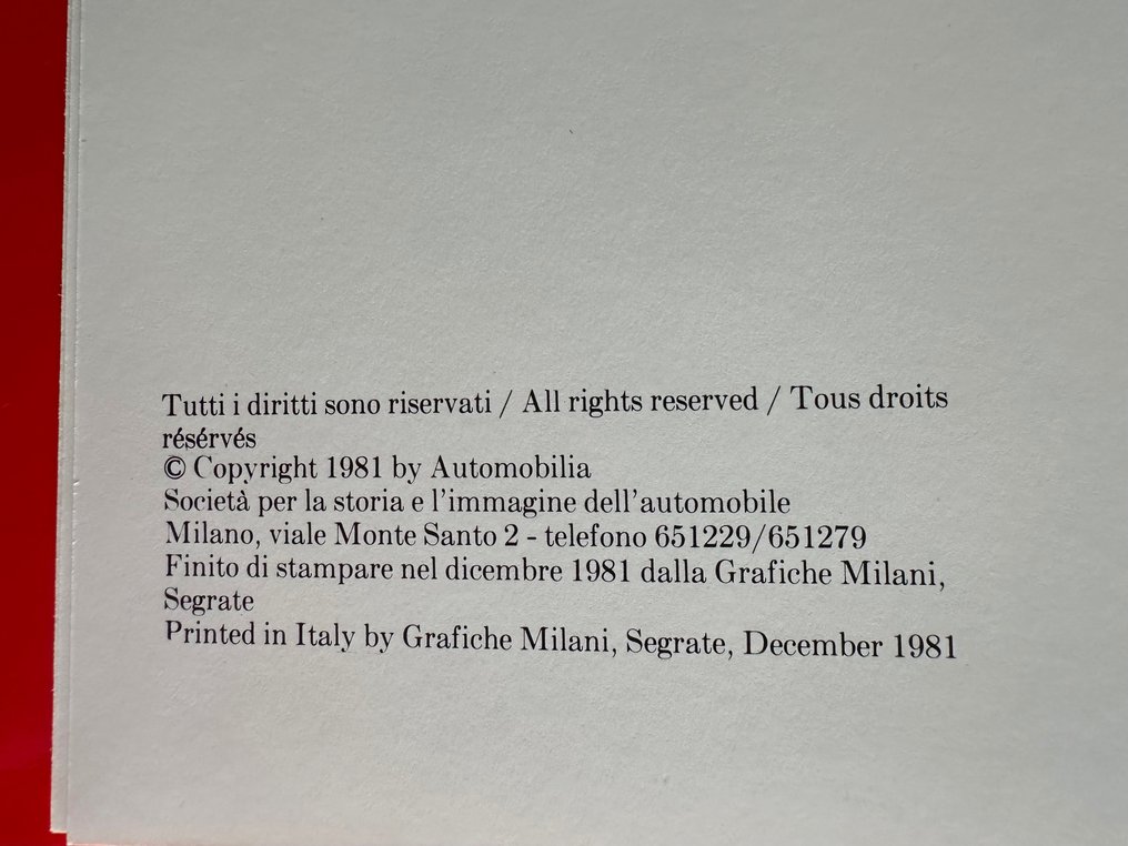 Book - Ferrari - Catalogue Raisonné 1946 - 1981 - 1981 #3.3