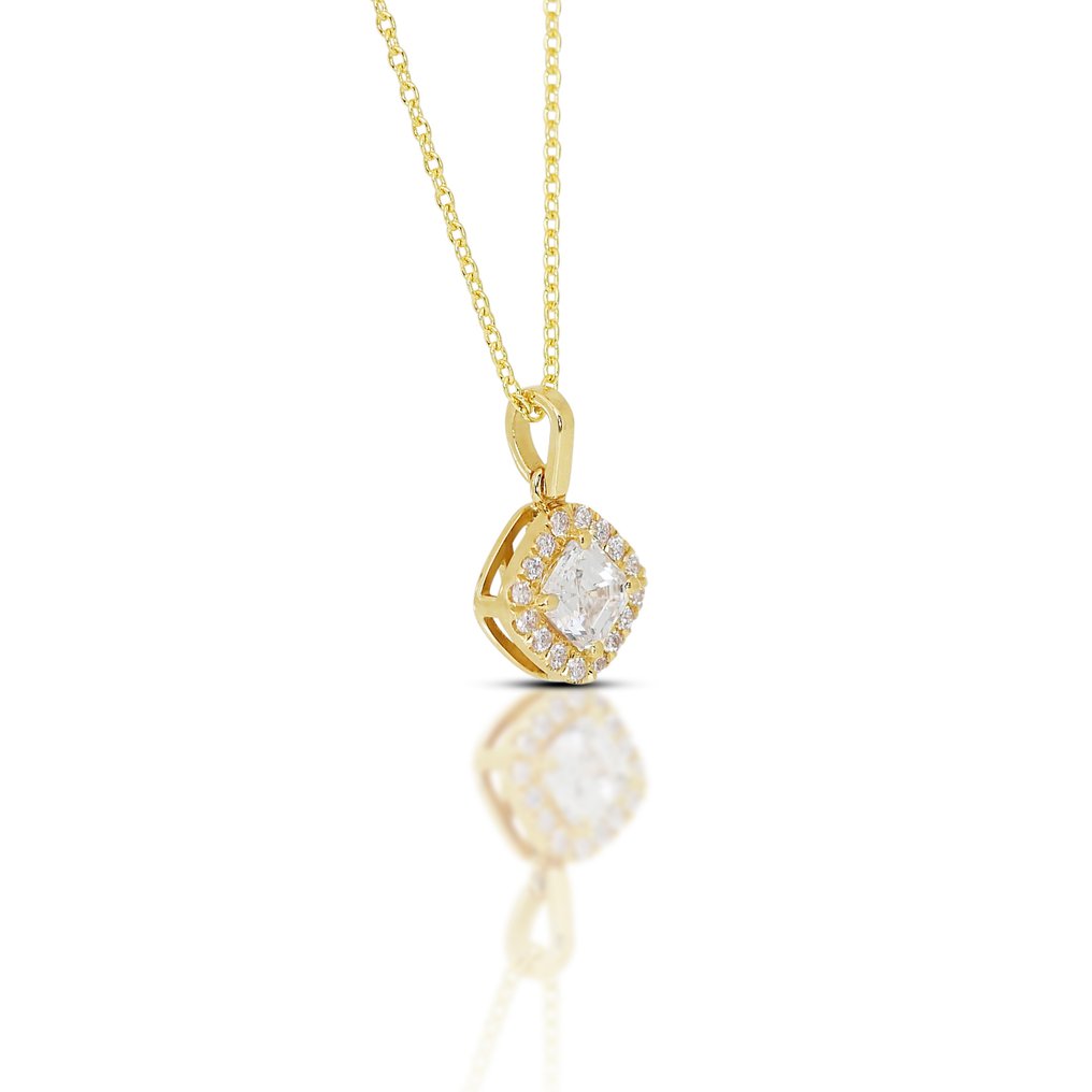 Collar con colgante - 18 quilates Oro amarillo -  0.90 tw. Diamante  (Natural) - Diamante #2.1