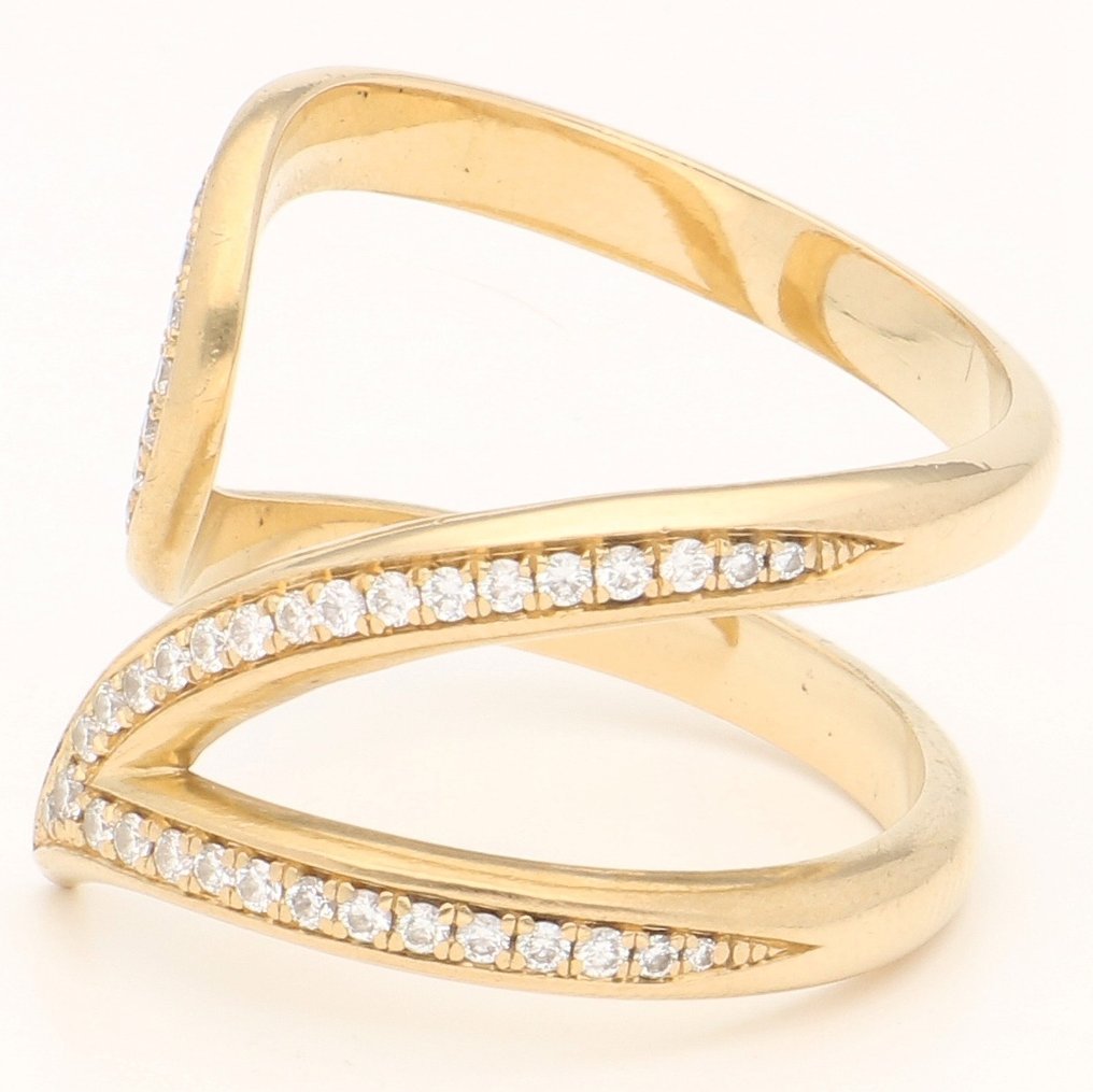 Gyűrű - 18 kt. Sárga arany -  0.30 tw. Gyémánt  (Természetes)  #2.1