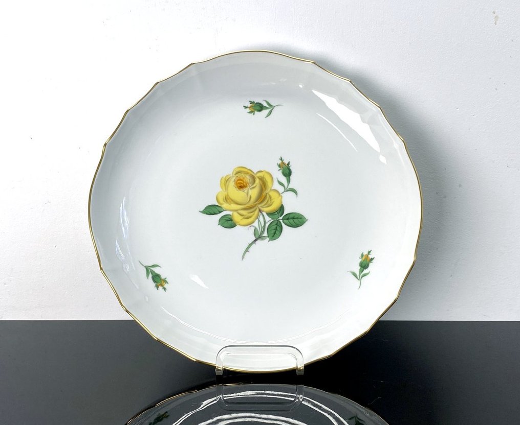Meissen - Platter - Gelbe Rose D:28cm - Porcelain #1.1