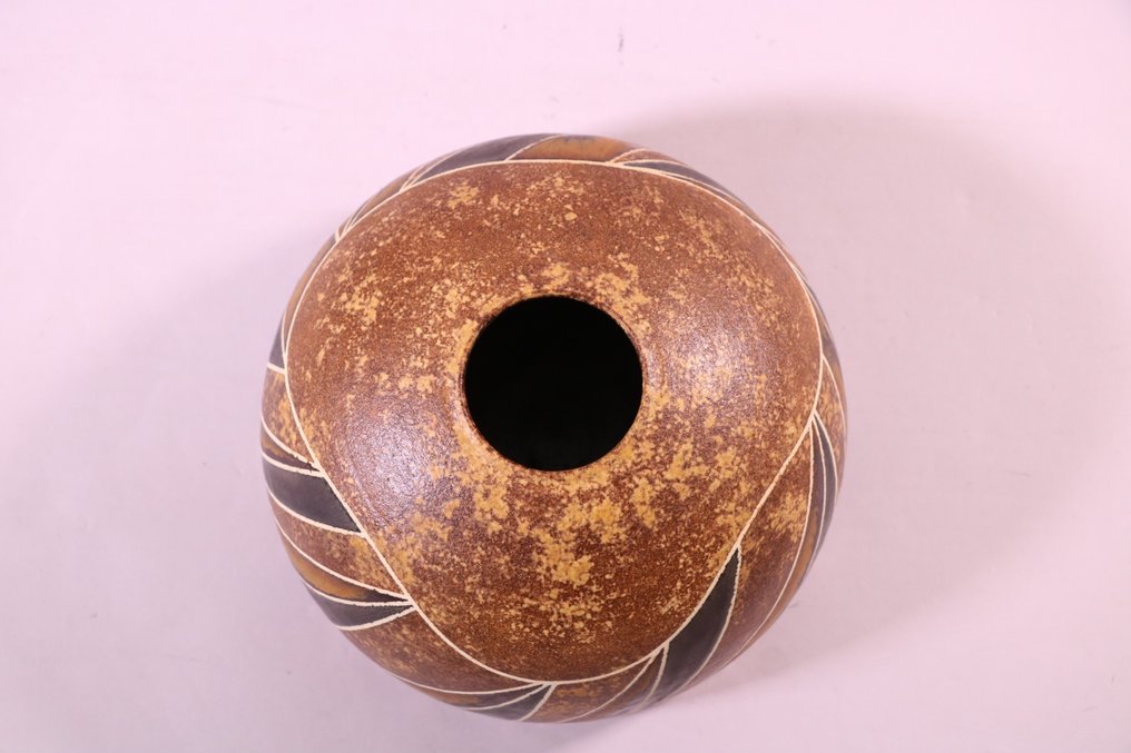 Lindo vaso de cerâmica 京焼 Kyoyaki - Cerâmica - 市川博一 Ichikawa Hirokazu（1959-） - Japão - Período Shōwa (1926-1989) #3.2