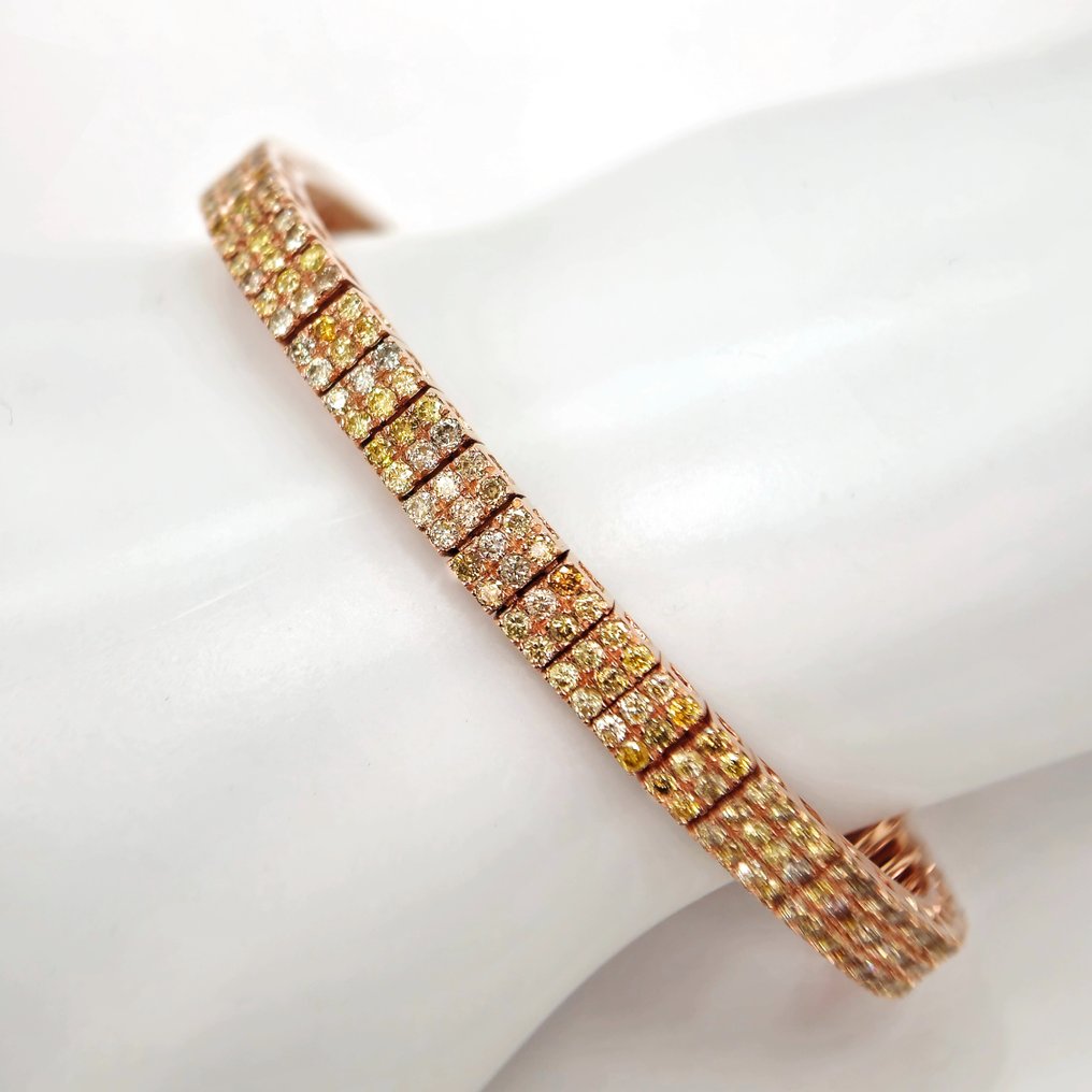 Tennis bracelet - 14 kt. Rose gold Diamond  (Natural)  #2.1