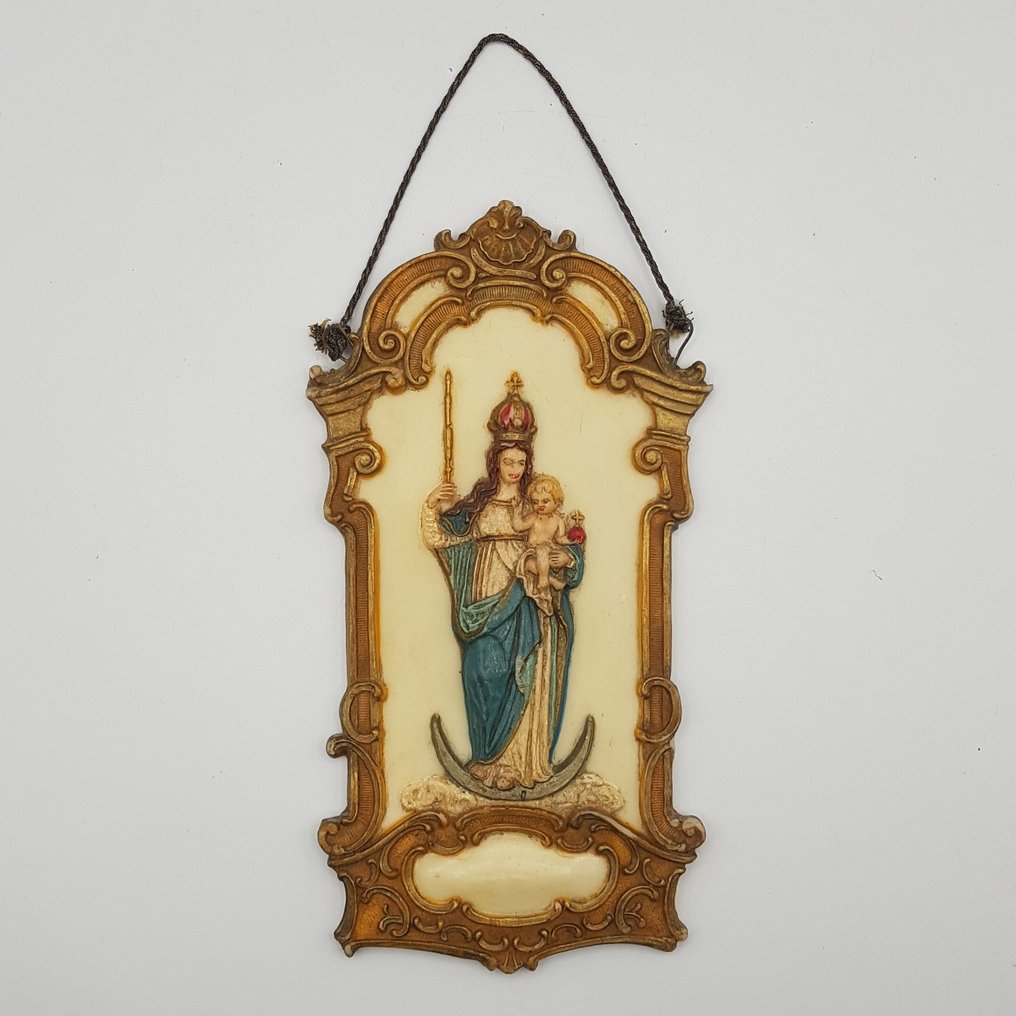 Märke Antica Placca in cera - Madonna con il Bambino - Italien - Sent 1800-tal #1.1