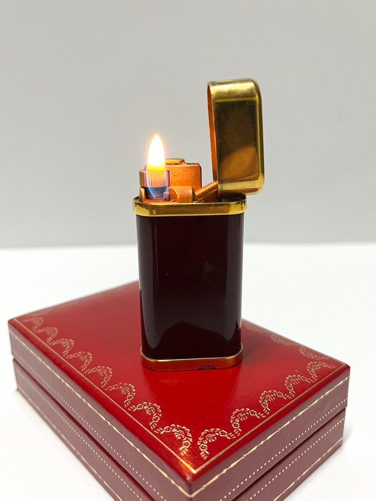 Cartier - Mini Gordon Oval Bordeaux - Feuerzeug - Lack, Vergoldet #1.1