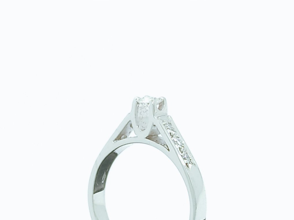 Anillo de compromiso Oro blanco -  0.28 tw. Diamante  (Natural) - Diamante #1.1