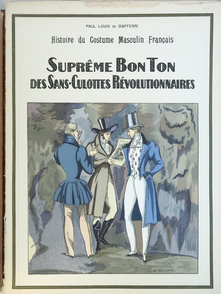 Paul Louis de Giafferri - Histoire du costume masculin français  [100 planches] Moyen Age  - La Révolution - L'Empire... - 1927 #1.1