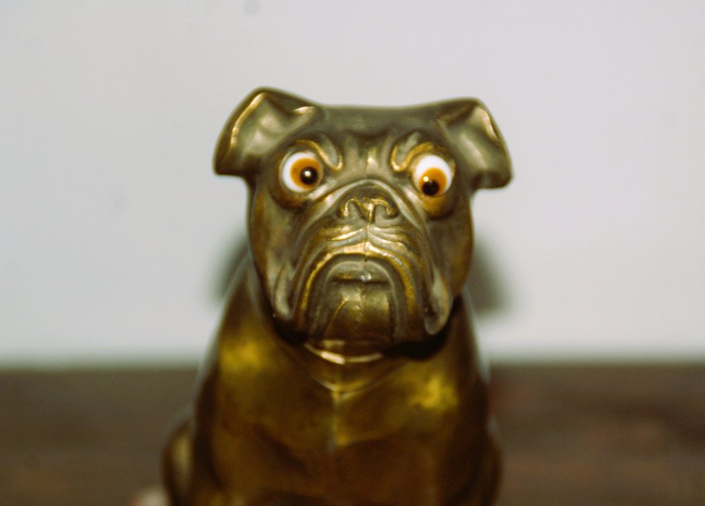 Bulldog - Signé-Franjou - Mascotte - Bulldog - Métal d'oré-1900-1920 #2.2