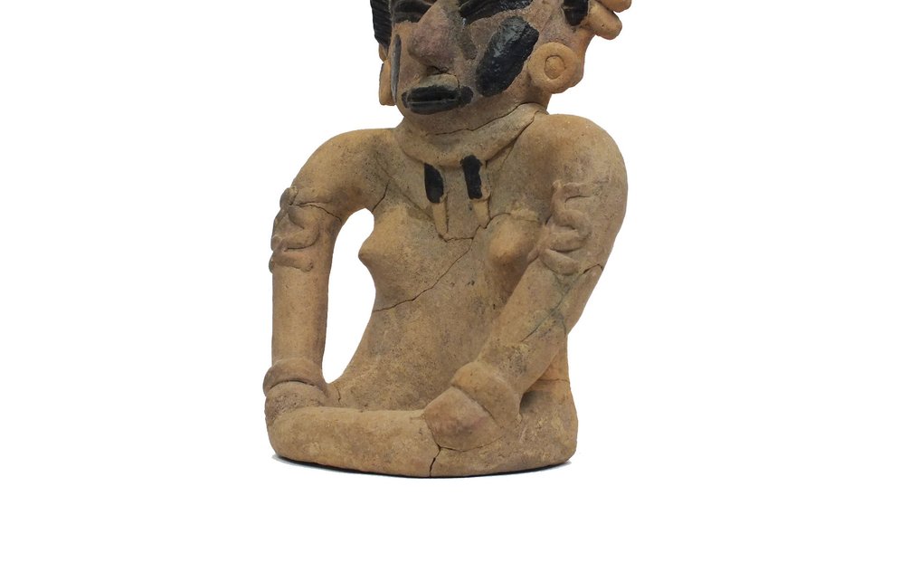 Pre-Columbian Veracruz Terracotta Solid  and very large ceramic Veracruz warrior with adornment -Pre-Columbian Veracruz, ca. 600-900 - 31 cm #3.2