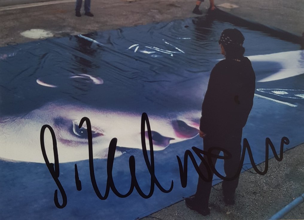 Signed; Gottfried Helnwein - photo (signed) "In the Studio" & book "HELNWEIN" - 1992 #1.1