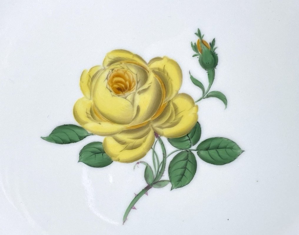 Meissen - Platter - Gelbe Rose D:28cm - Porcelain #2.1