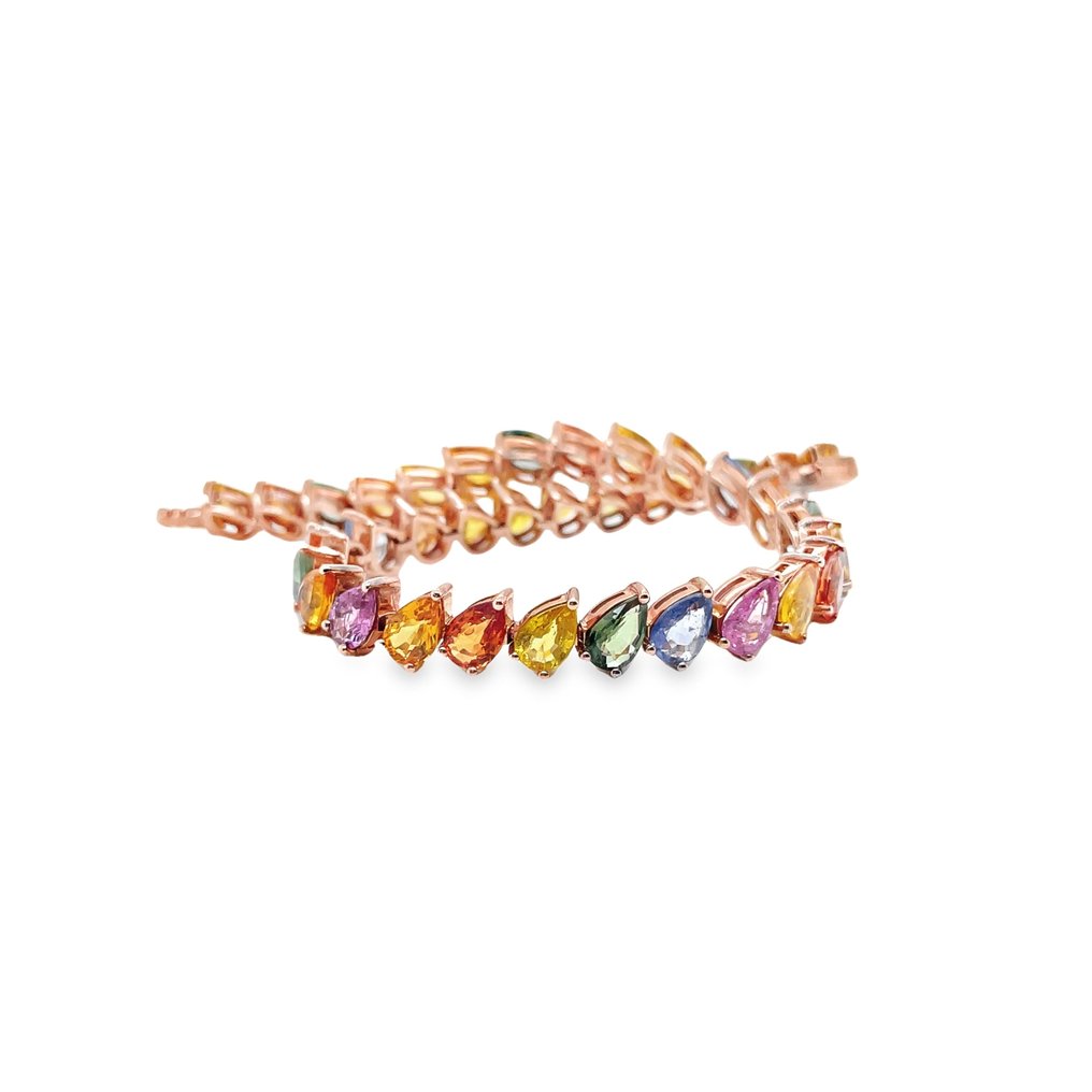 Bracelet - 14 carats Or rose -  16.40ct. tw. Saphir #3.2