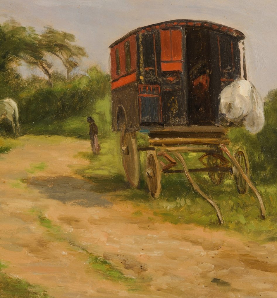 Valere Lefebvre (1840-1902) - Travellers by the road #3.2