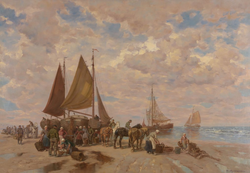 Desire Thommasin (1858-1933) - Fishing activity on the coast #1.1