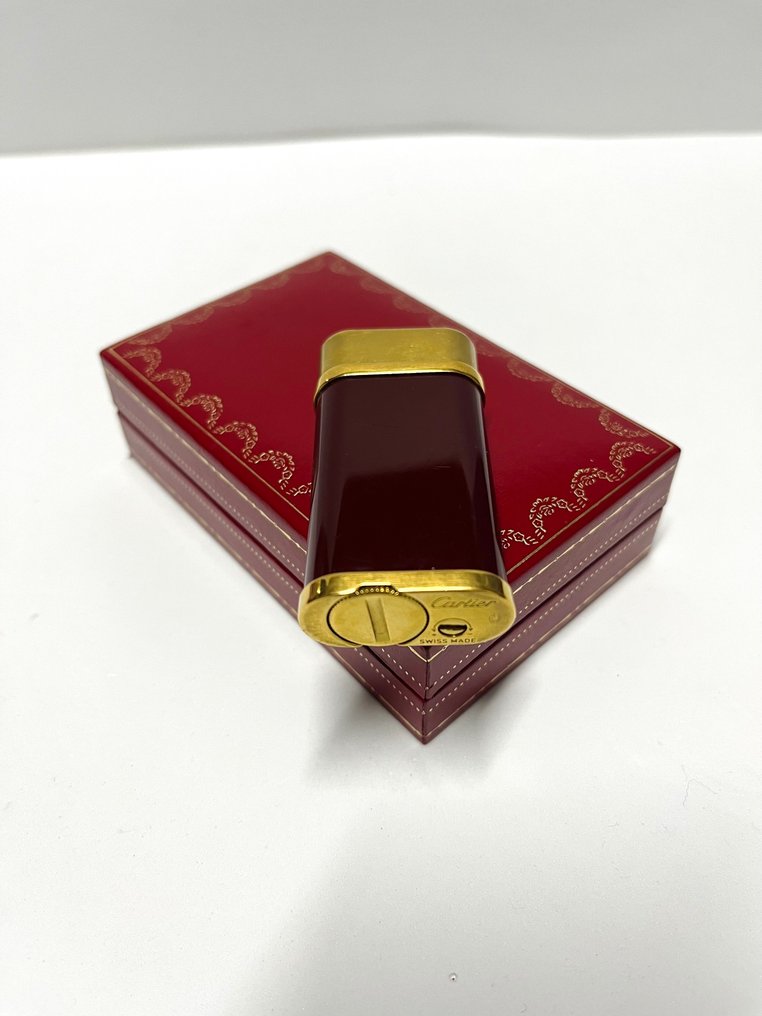 Cartier - Mini Gordon Oval Bordeaux - Zapalniczka - Gold-plated, Lakier #2.1