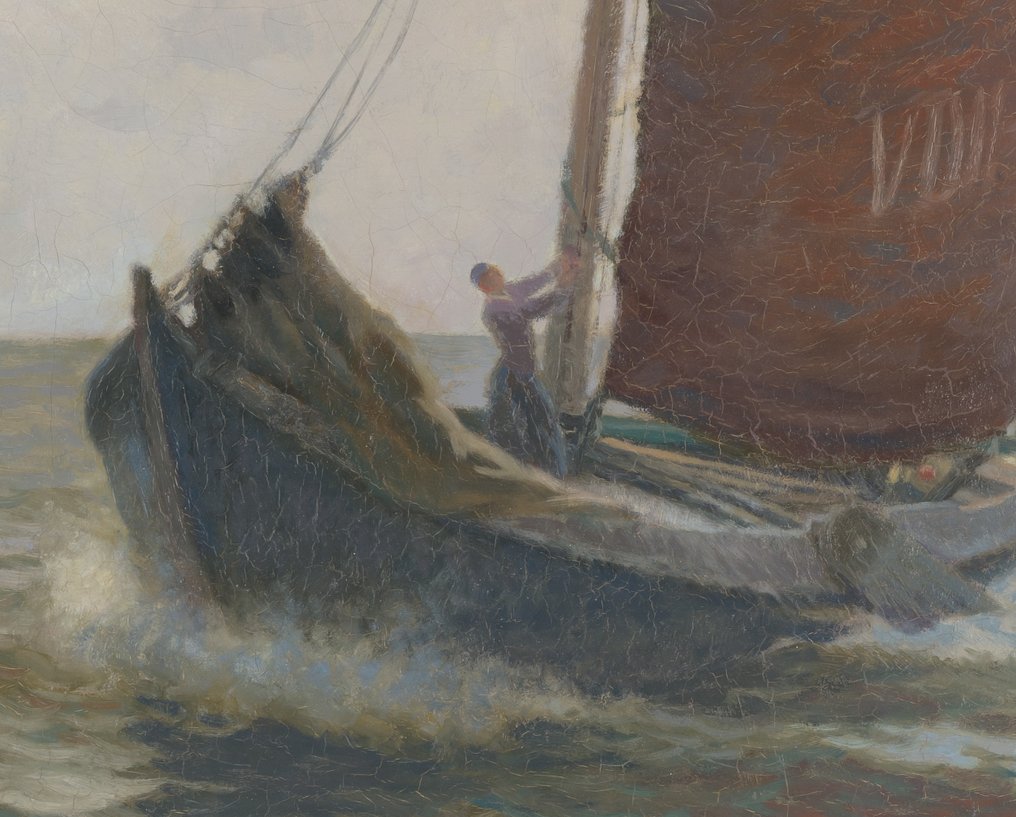 Anthonie Pieter Schotel (1890-1958) - Dutch fishing vessel by the coast #2.1
