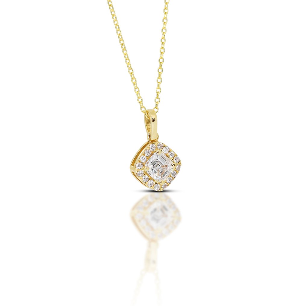 Collier avec pendentif - 18 carats Or jaune -  0.90 tw. Diamant  (Naturelle) - Diamant #1.2