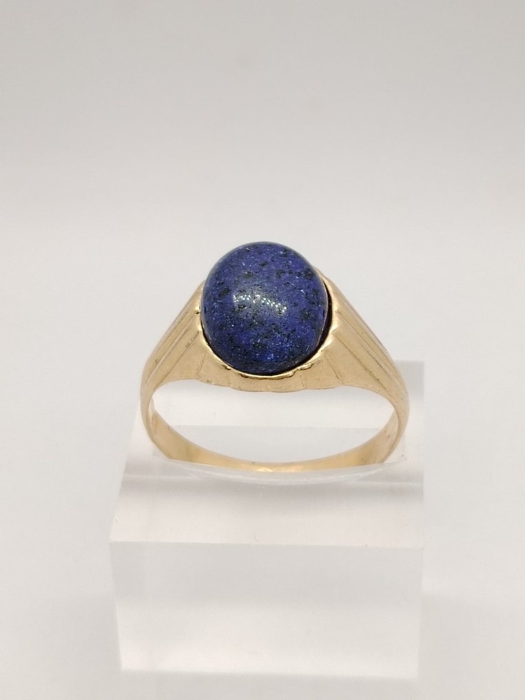 Ring - 18 karaat Geel goud -  3.50ct. tw. Lapis lazuli #1.1