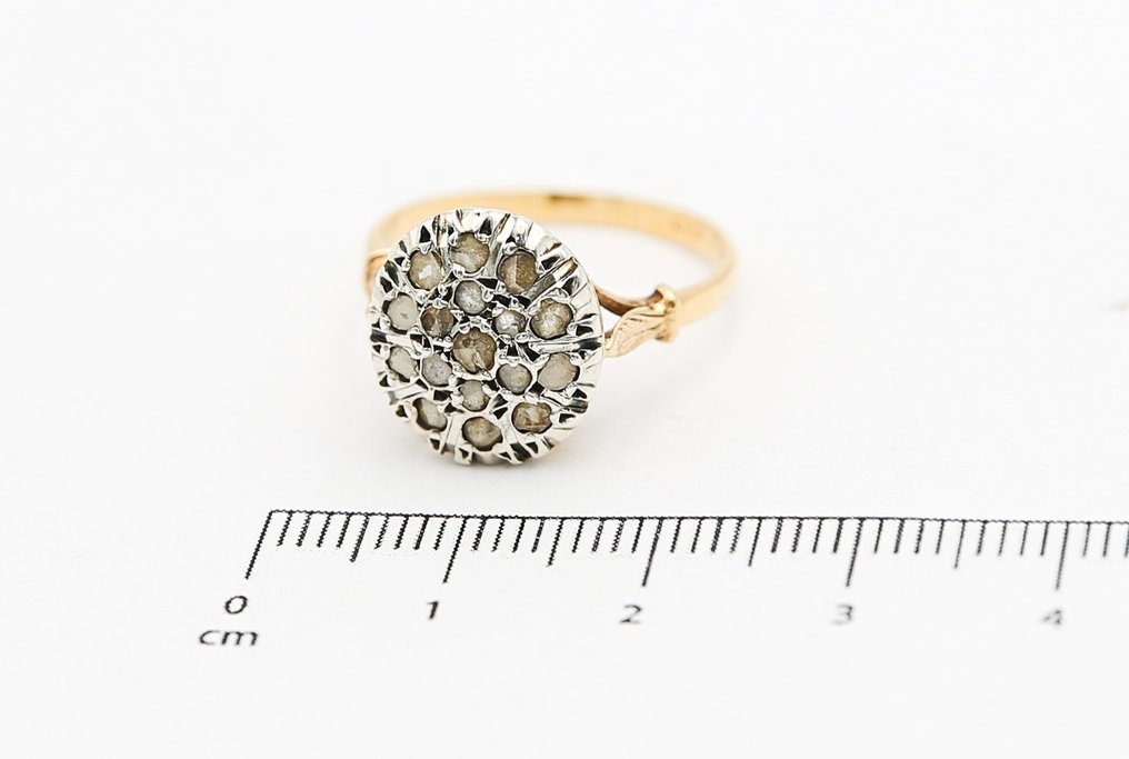 Δαχτυλίδι - 18 καράτια Ασημί, Κίτρινο χρυσό Διαμάντι #2.2