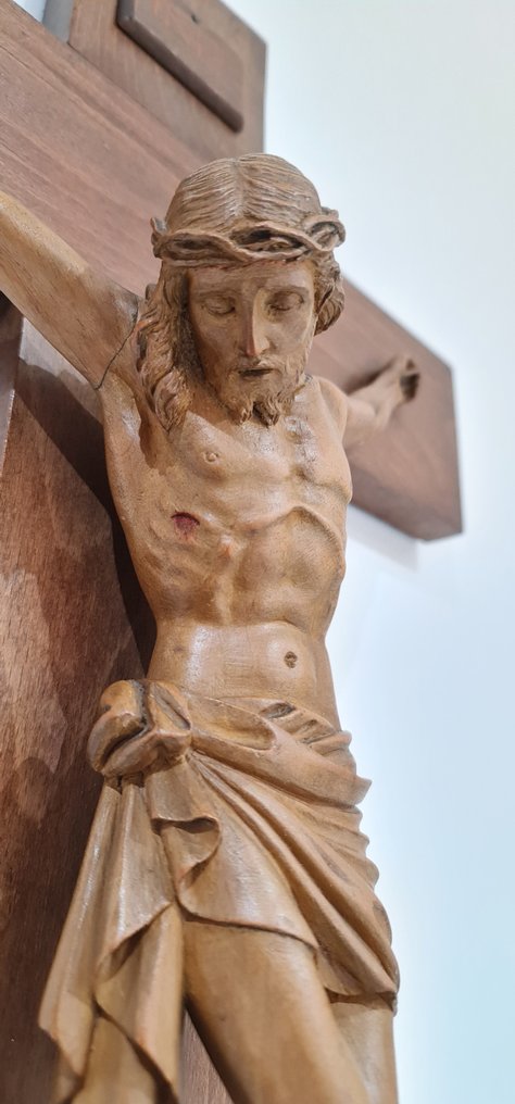 Antique Crucifix - bois sculpté - 1910-1920  #1.2