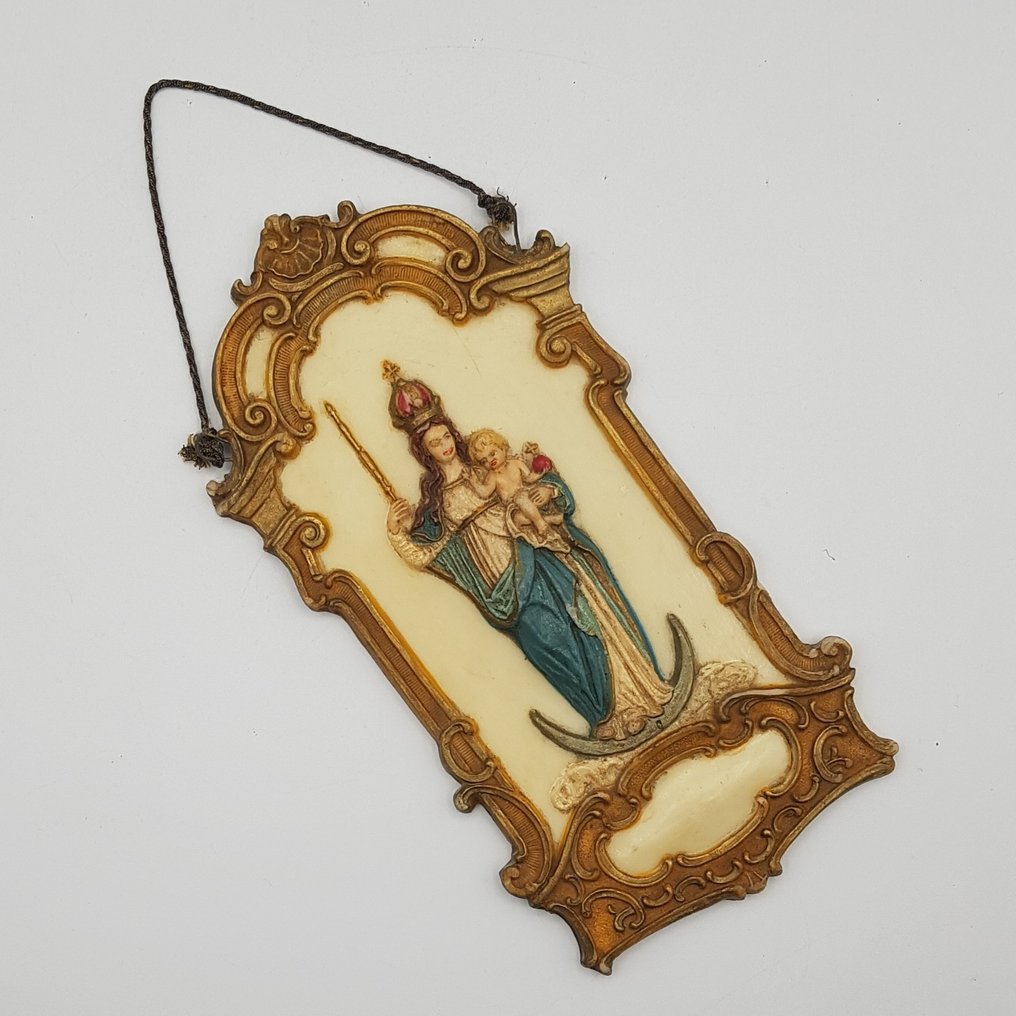 Märke Antica Placca in cera - Madonna con il Bambino - Italien - Sent 1800-tal #2.1