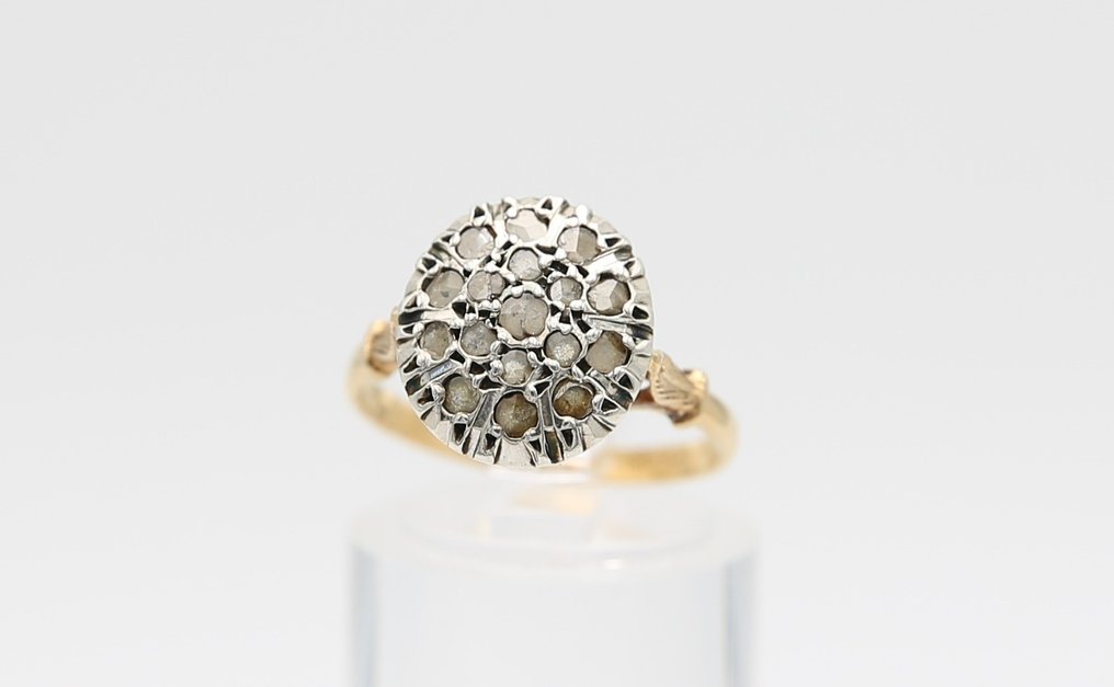 Gyűrű - 18 kt. Ezüst, Sárga arany Gyémánt #1.1