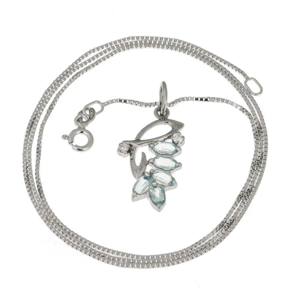 Halsband med hänge Vittguld, Blandat guld Diamant #1.1