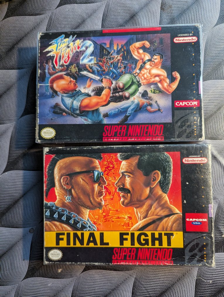 Nintendo - SNES - Final Fight 1 + Final Fight 2 - Super Nintendo NTSC USA - super Nintendo USA - 视频游戏套装 (2) - 带原装盒 #1.1