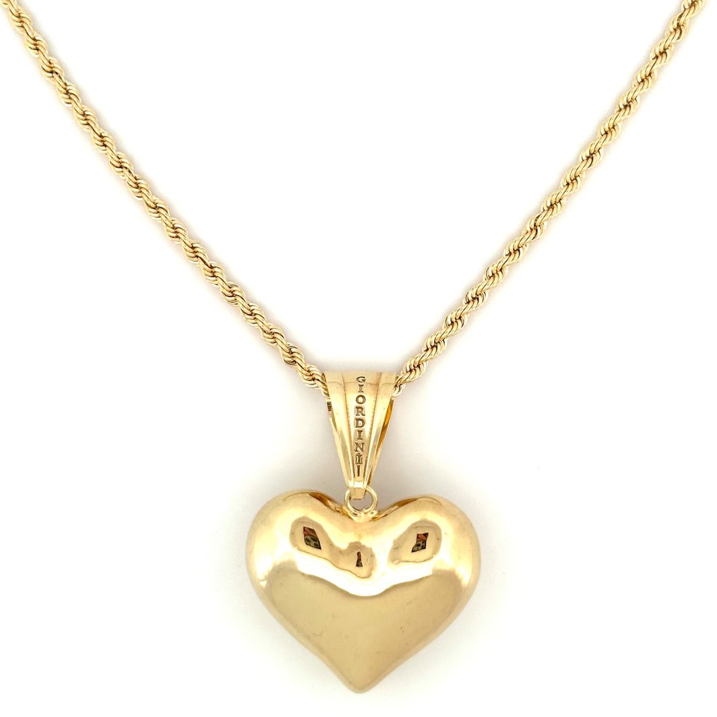 Collana con cuore - 6 g - 45 cm - 18 Kt - Ketting met hanger - 18 karaat Geel goud #1.1