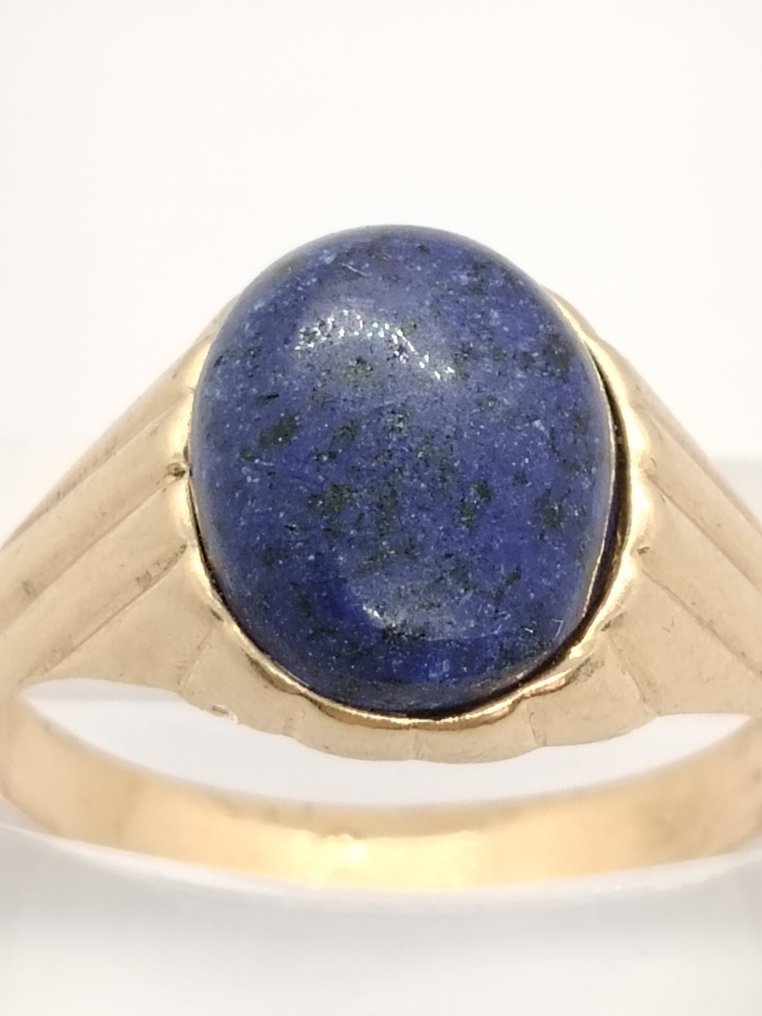 Ring - 18 karaat Geel goud -  3.50ct. tw. Lapis lazuli #2.1