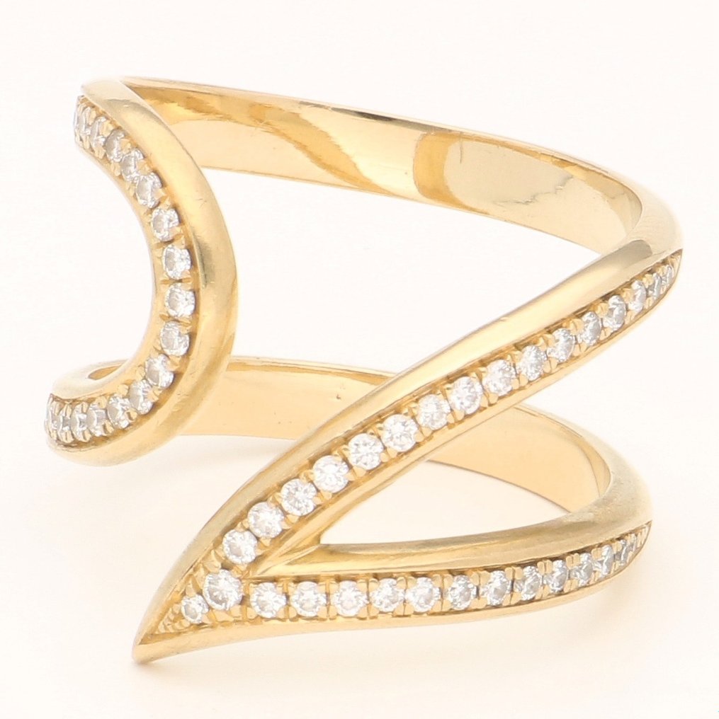 Ring - 18 karaat Geel goud -  0.30 tw. Diamant  (Natuurlijk)  #1.2