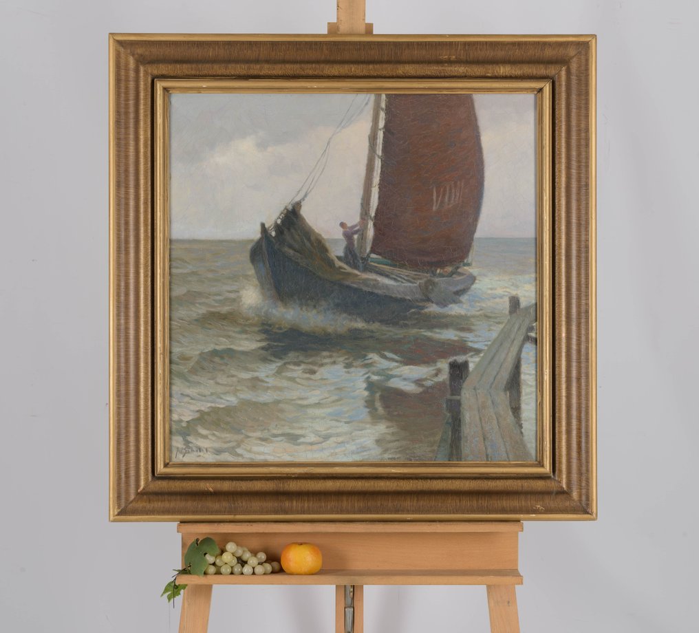 Anthonie Pieter Schotel (1890-1958) - Dutch fishing vessel by the coast #1.2