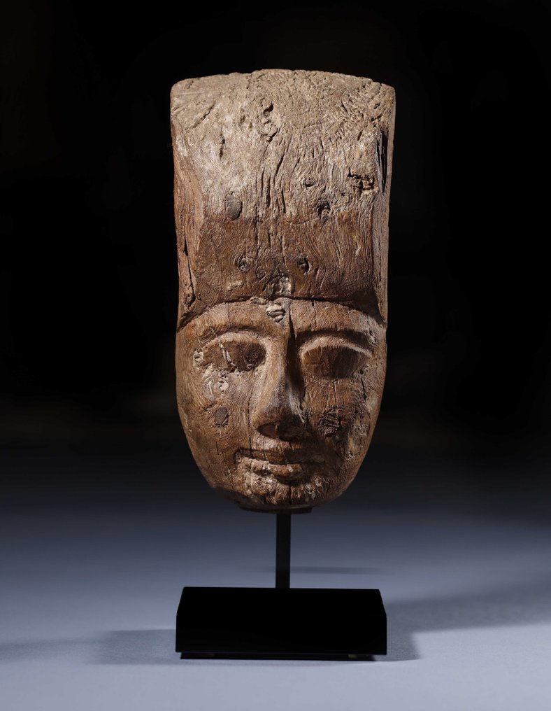 Altägyptisch Holz Bestattungsmaske - 24 cm #1.1