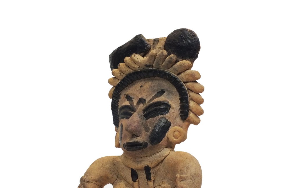 Präkolumbisches Veracruz Terracotta Massiver und sehr großer Veracruz-Krieger aus Keramik mit Verzierung – Präkolumbisches Veracruz, ca. - 31 cm #3.1