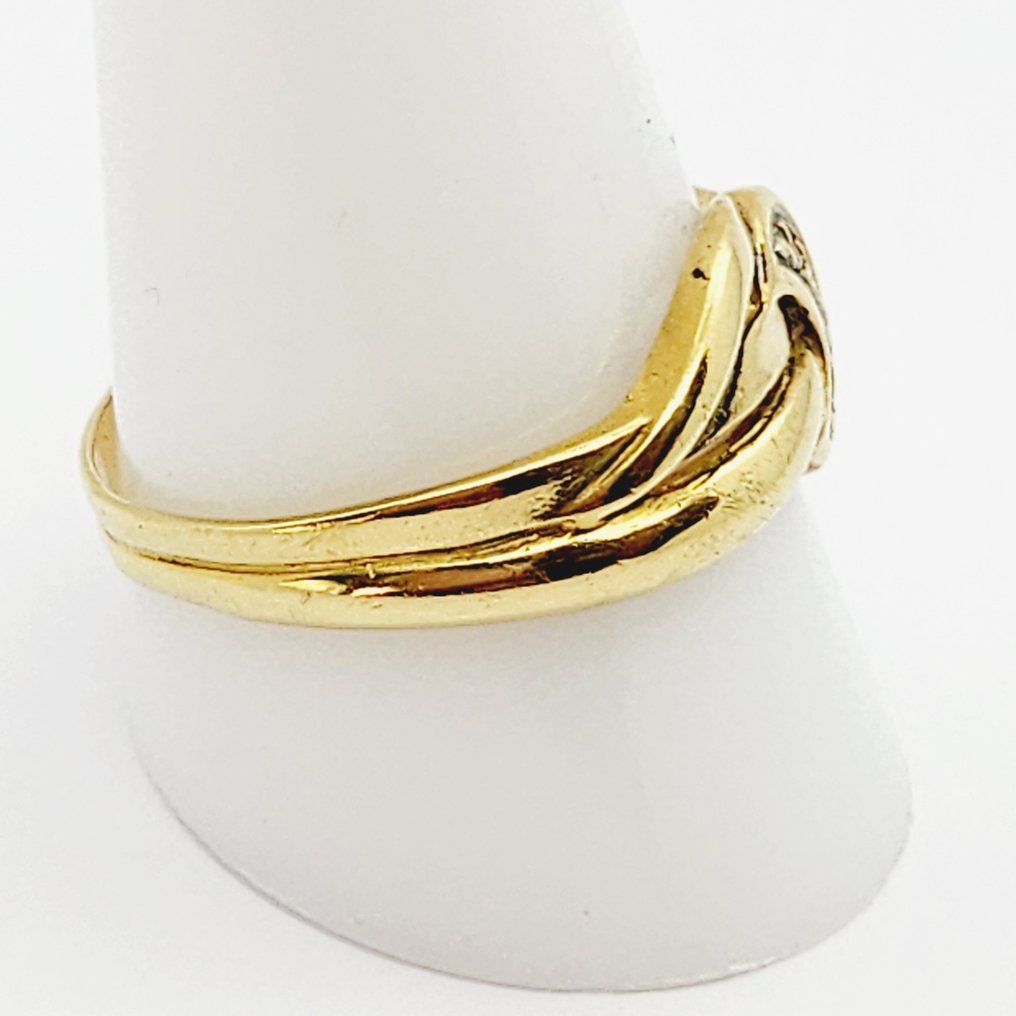 Bague - 18 carats Or jaune -  0.01ct. tw. Diamant (Naturelle)  #1.0