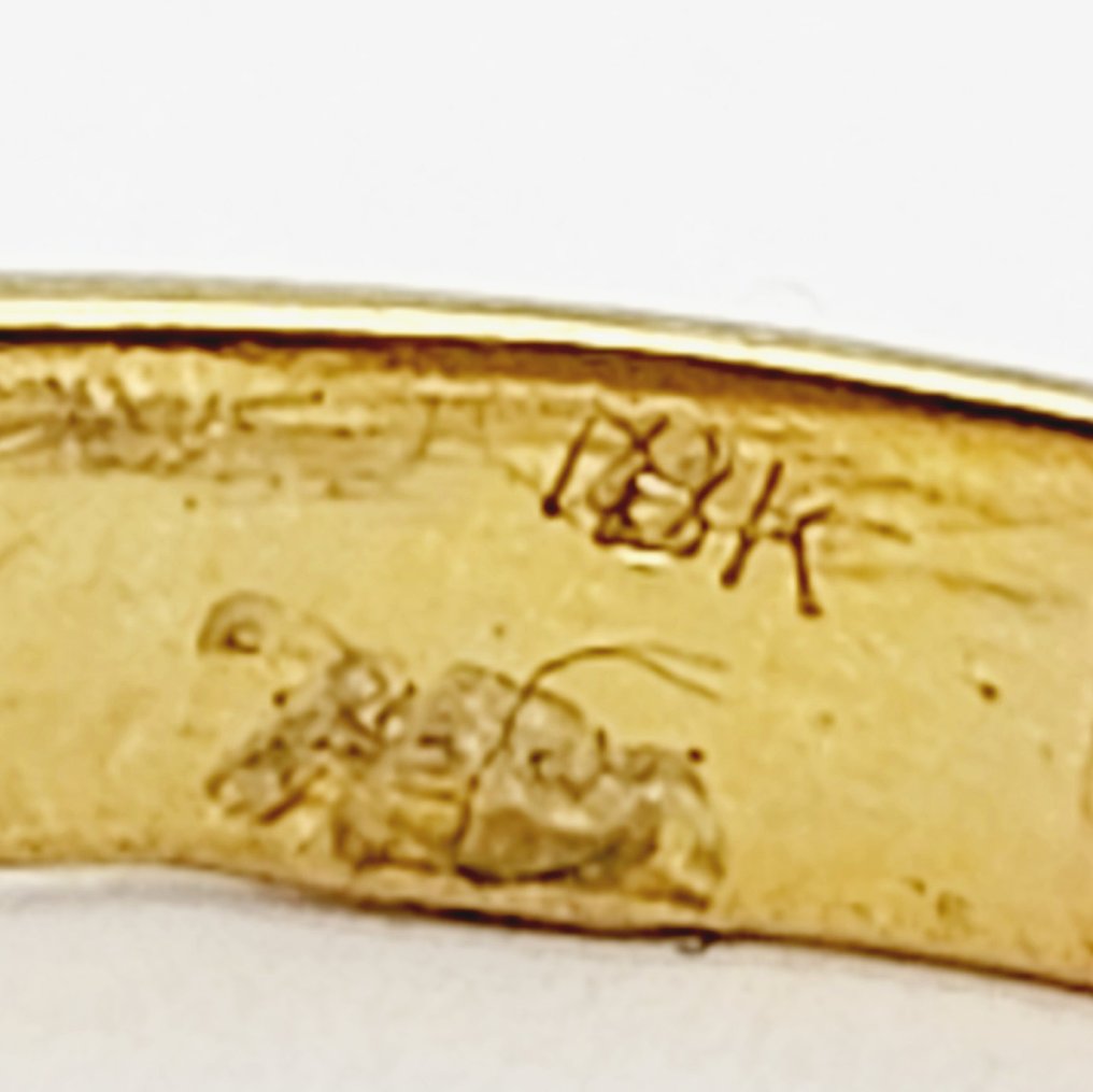 Bague - 18 carats Or jaune -  0.01ct. tw. Diamant (Naturelle)  #4.3