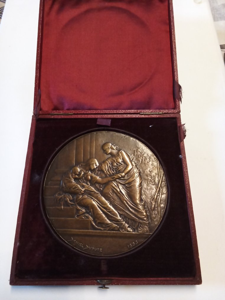 法国。 1883 年“公共援助”铜奖作品 Dupuis - 纪念奖章  #2.1