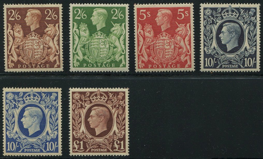 Nagy-Britannia 1939/1948 - A magas értékek beállítása kész - Stanley Gibbons nrs 476-478c complete #1.1