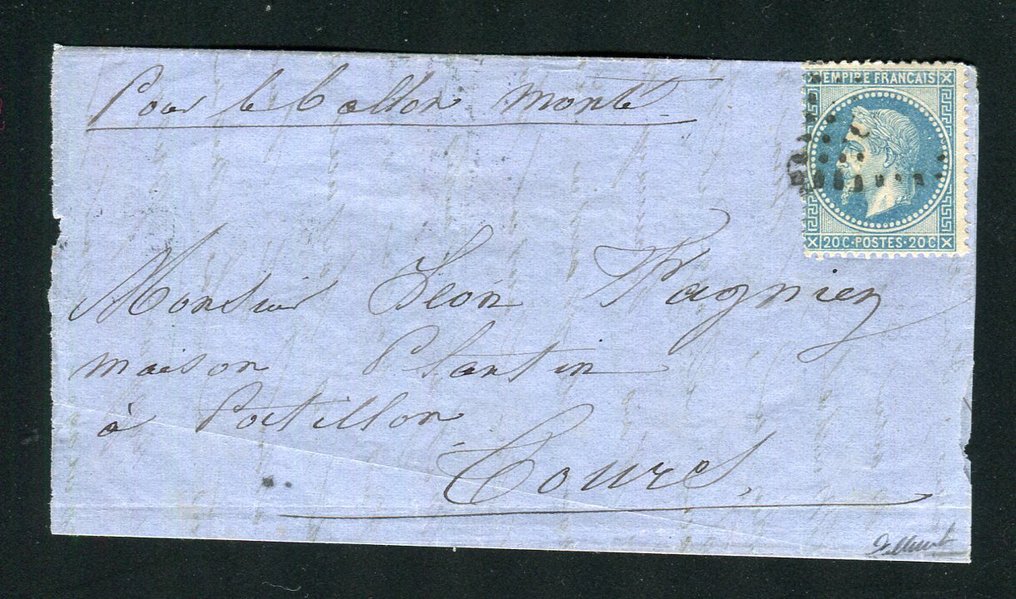 Franciaország 1870 - Rare lettre confiée du Ballon Monté l'Armand Barbès avec un n° 29 – Cachet Ambulant CP #1.1
