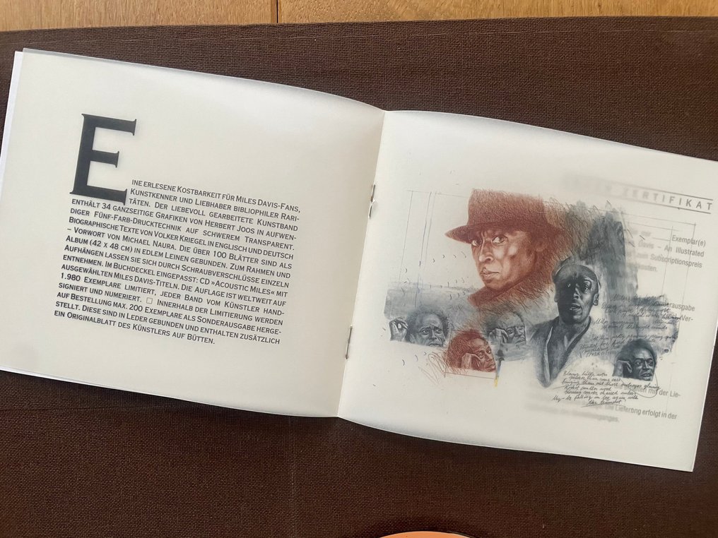 邁爾士·戴維斯 - Book, 邁爾斯戴維斯 (MiLES DAViS) 肖像畫 - 限量 400 件 - 1991 - 帶編號, 手寫簽名 #3.1