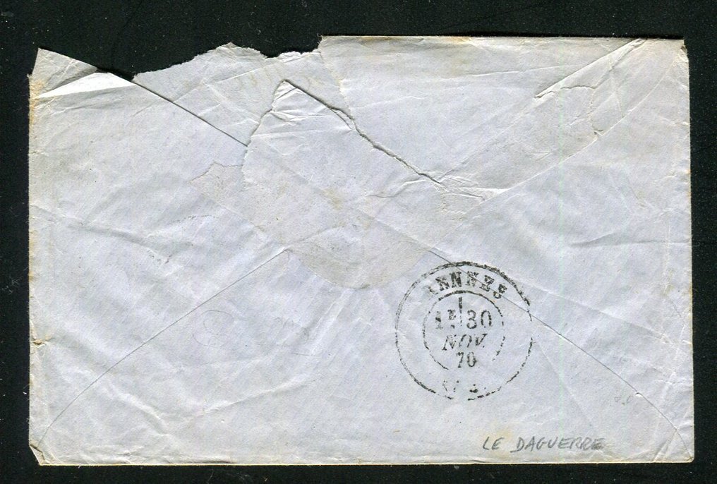 法國 1870 - 稀有 Ballon Monté Le Daguerre pour Rennes avec un n° 37 #2.1