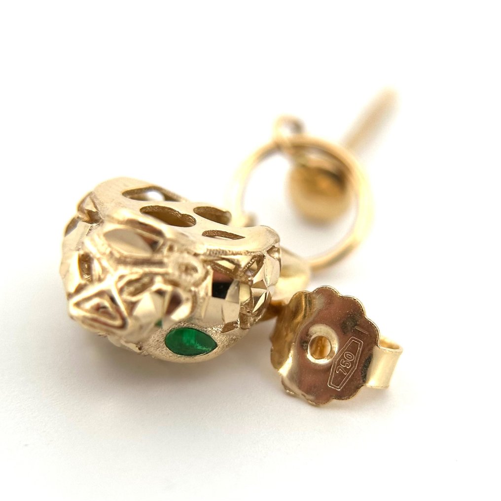 Handmade - Orecchini - Pantera - 4 g - 18 carati Oro giallo - TreEsse Gioielli #3.2