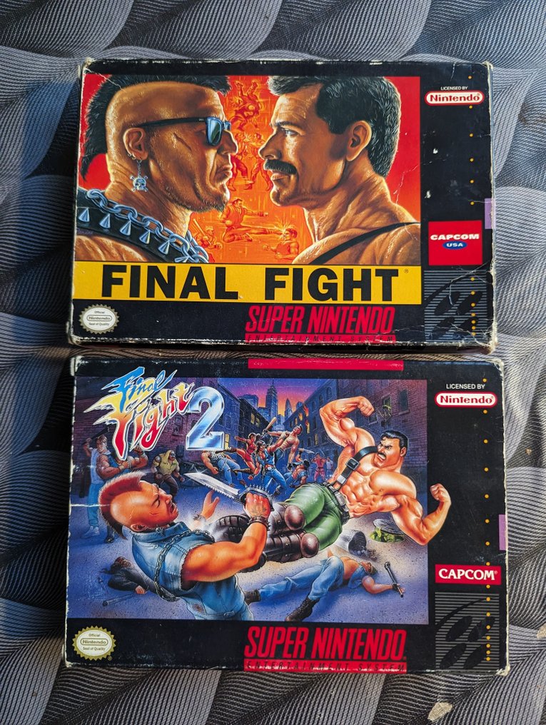 Nintendo - SNES - Final Fight 1 + Final Fight 2 - Super Nintendo NTSC USA - super Nintendo USA - Videopelisetti (2) - Alkuperäispakkauksessa #1.2