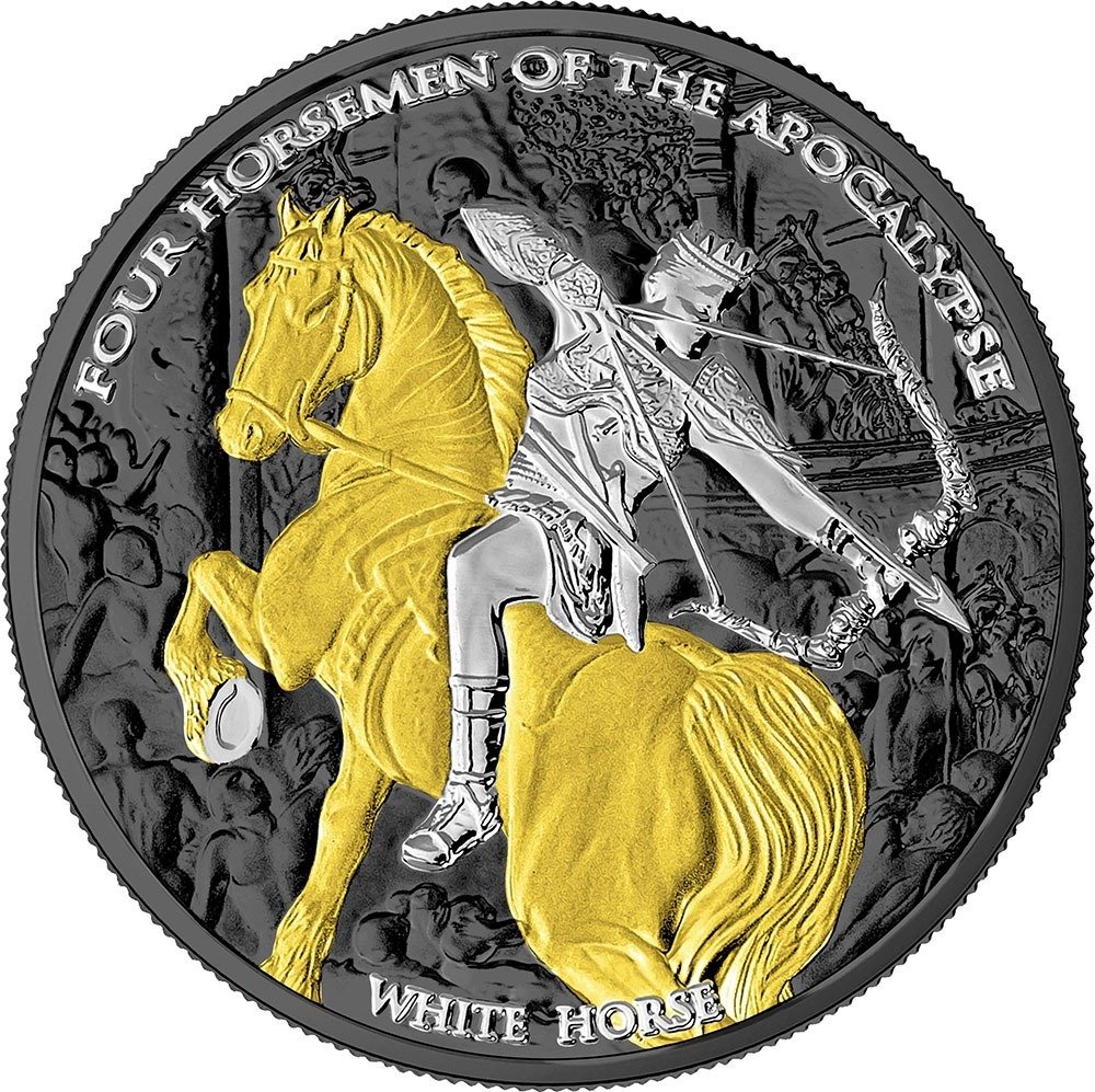 Polen. 5 Thalers 2023 "White Horse" - Gold plated, 1 Oz (.999) #1.1