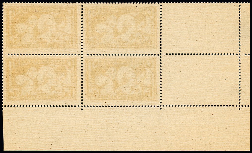 法国 1931 - 阻尼盒、盖子、4 个豪华过时角块** - Yvert 269 #2.1