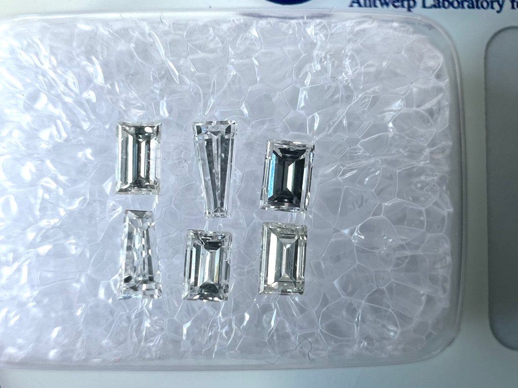 6 pcs Diamant  (Naturelle)  - 0.64 ct - SI1, VS1 - Antwerp Laboratory for Gemstone Testing (ALGT) #1.1