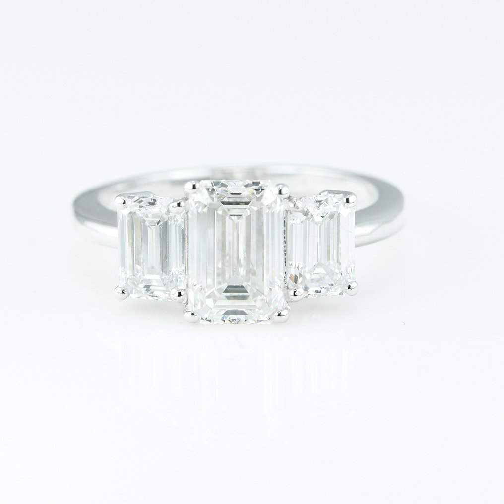 Ring - 14 kt. White gold -  3.42ct. tw. Diamond  (Lab-grown) - Diamond #2.1